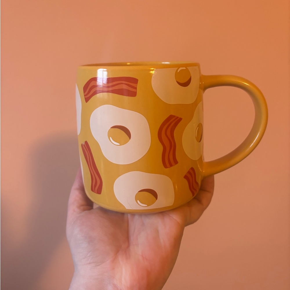 Breakfast Pattern Yellow Mug